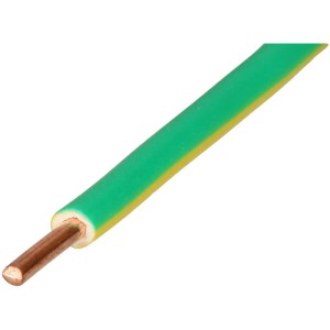 Cavo T giallo-verde H07V-U 2,5 mm² per installazioni fisse.