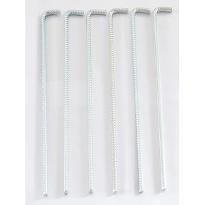 6 ancrages au sol Biohort en métal, env. 52,5 cm de long, pour accessoires d'abri de jardin.