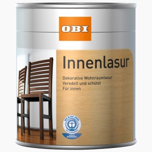 Lasure d'intérieur OBI Mélèze pour bois intérieur, décorative et protectrice.
