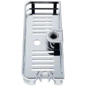 Étagère de douche rectangulaire Diaqua aspect chrome pour barre de douche.