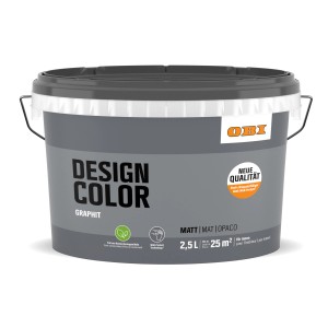 OBI Design Color Grafite, 2,5 l, pittura murale per interni grigio opaco.