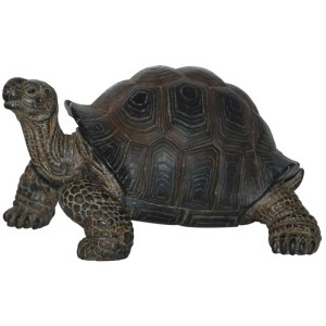 Dunkelbraune Vivid Arts Schildkröte aus Polyresin, Gartendeko (9,5x16,5x13cm).