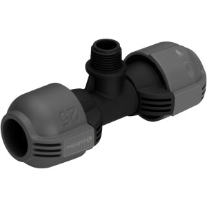 Gardena Raccord en T 25 mm x 13 mm pour systèmes d'arrosage, vue détaillée.