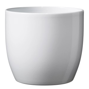 Vaso per piante Basel bianco lucido, Ø 27 cm, in ceramica, per interni ed esterni.