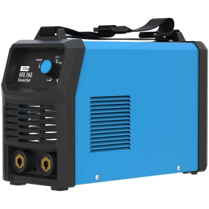 Poste à souder inverter Güde GIS 162, bleu/noir, avec bandoulière. Poste à souder compact pour bricoleurs.