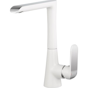 Miscelatore monocomando da cucina baliv KI-5070 cromo-bianco. Design moderno.