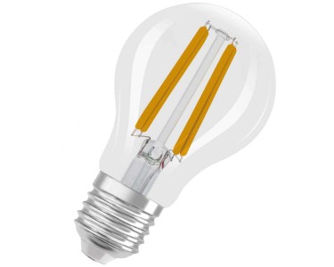 Ampoule en verre blanc standard avec 8W de lumière neutre.