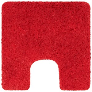 Tappeto bagno rosso Spirella Highland con incavo, 55x55 cm, altezza pelo 2 cm.