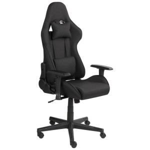 Sedia da gaming Warrior nera di Beliani con cuscini per collo e lombari.