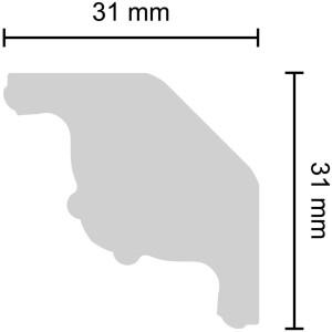 Image du profilé décoratif Decorate ELZ 05 avec dimensions 3.1 x 3.1 cm.