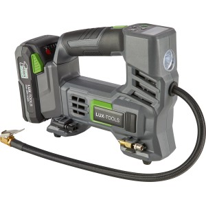 LUX Compresseur sans fil 1PowerSystem A-LP-20 Solo, compresseur gris avec batterie et tuyau.