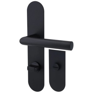 Alpertec Langschildgarnitur Simply Stick, WC, Edelstahl schwarz matt, Türbeschlag.