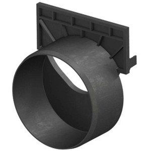 Paroi frontale ACO Self avec raccord DN 100 pour caniveaux de drainage.