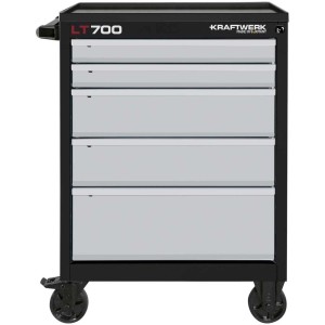Kraftwerk Servante d'atelier LT700 avec 5 tiroirs, gris/noir, mobile.