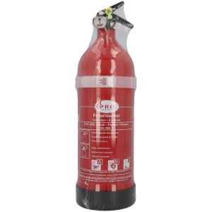 Extincteur à poudre Protex rouge, 2 kg, avec manomètre et support pour la protection incendie.