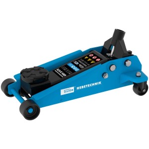 Cric a carrello Güde GRH 3/470, cric blu con ruote per officina e garage.