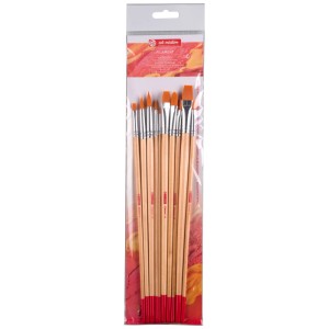 Talens Art Creation Pinselset, 10 Polyester-Pinsel für Öl- und Acrylfarben im Set.