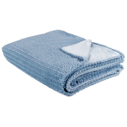 Beliani Coperta coccolosa Bjas Blu 150 x 200 cm