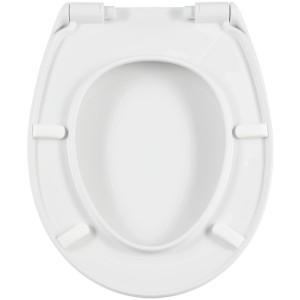 Sedile WC Diaqua EcoVerde bianco con chiusura rallentata, vista dall'alto.