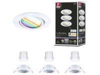 Paulmann LED-Einbauleuchte Base Weiss 3er-Set inkl. RGBW+ Paulmann LED-Einbauleuchte Base Weiss 3er-Set inkl. RGBW+