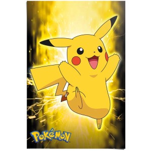 Maxiposter Pokemon mit Pikachu im Neon-Design, 61x91,5 cm.