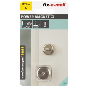 Magnete a vaso in neodimio Fix-o-moll, 25mm, con bullone filettato per fissare accessori, della categoria utensili per la casa.