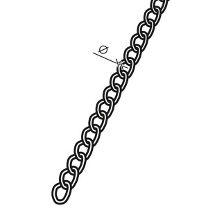 Conacord Panzerkette, Stahl gedreht, Ø 1,1 mm, Nickel, Meterware. Schweißkette.