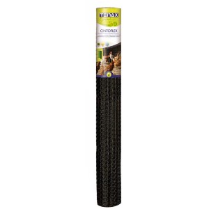Grillage noir Cintoflex Gr. M en rouleau, adapté aux enclos pour animaux et à la construction de cages.