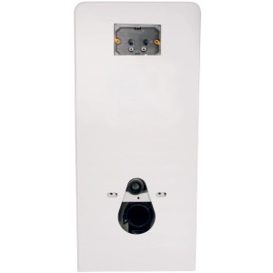 Module sanitaire Kombo en acrylique blanc pour WC bâti-support avec double chasse.