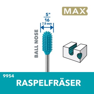 Lima rotativa Dremel Max 9954, cilindrica, Ø 7,9 mm, per utensili miniaturizzati.