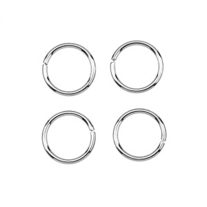 Glorex Verbindungsringe, Metall, Platin, Ø 10mm, 20 Stück, für Schmuckbasteln.