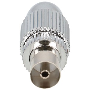 Prise d'antenne Schwaiger en métal pour câble coaxial.