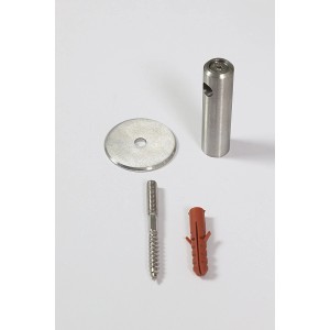Kit console pour barre ronde en acier inoxydable V2A avec support mural (75mm) et vis pour rampes.