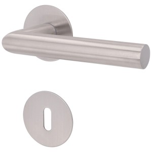 Alpertec Kleberosette Simply Stick, Edelstahl satiniert, für Buntbart-Türen, Ø 52 mm.
