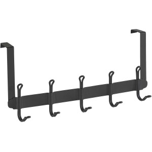 Appendiabiti da porta Wenko Nostalgie nero con 5 ganci da appendere alla porta.