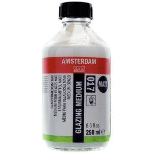 Amsterdam Lasur-Malmittel matt, 250ml Flasche für Acrylfarben. Für gleichmäßige, transparente Farbschichten.