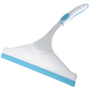 Sanitop-Wingenroth tergivetro bagno, bianco con gomma blu, per una pulizia senza aloni.