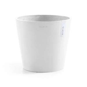Vaso per piante Ecopots Amsterdam, bianco, Ø 30 cm, design minimalista per interni ed esterni.