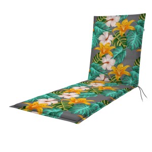 Cuscino per lettino prendisole con motivo floreale. Comodo cuscino con lacci.