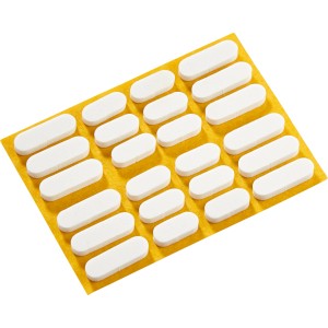 24 paracolpi universali Extra Soft bianchi e autoadesivi per mobili e protezione superfici.
