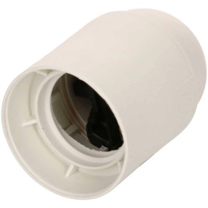 Douille E27 lisse blanche M10 x 1 pour installation de lampe.