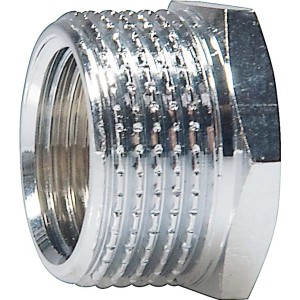 Riduttore filettato in ottone cromato, da 18,6 mm a 26,4 mm, per raccordi filettati.