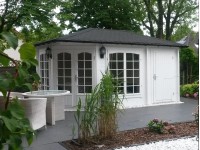 Alpholz Holz-Gartenhaus Walmdach Druckimprägniert 422 cm x 325 cm