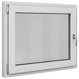 Fenêtre de cave en PVC blanche Roro, DIN gauche, 100x80 cm, avec fonction oscillo-battante.