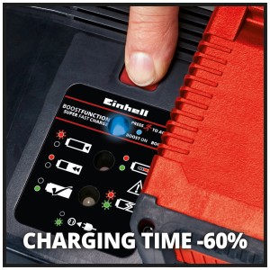 Chargeur Einhell Power-X-Boostcharger 8 A avec fonction boost et affichage LED pour batteries Power X-Change.