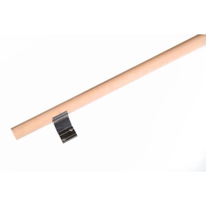 Kit complet de main courante en hêtre, 40 mm x 1500 mm, avec support.