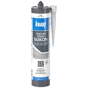 Knauf Silicone per marmo e granito Carrara Bianco, cartuccia da 300ml per sigillature in pietra naturale.