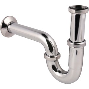 Siphon Viega en métal chromé 1 1/4 pour lavabos.
