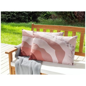 Beliani Cuscini da giardino Campei in poliestere rosa 40 x 60 cm / set da 2