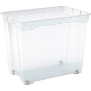 Box multiuso trasparente OBI Santos XXL (78 l) con ruote, ideale per lo stoccaggio e il trasporto.